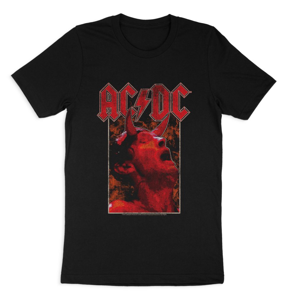 AC DC BAND HORNS SHORT SLEEVE T-SHIRT