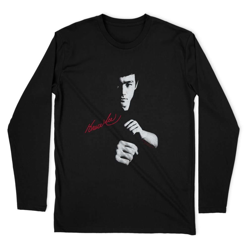 BRUCE LEE THE DRAGON AWAITS LONG SLEEVE T-SHIRT