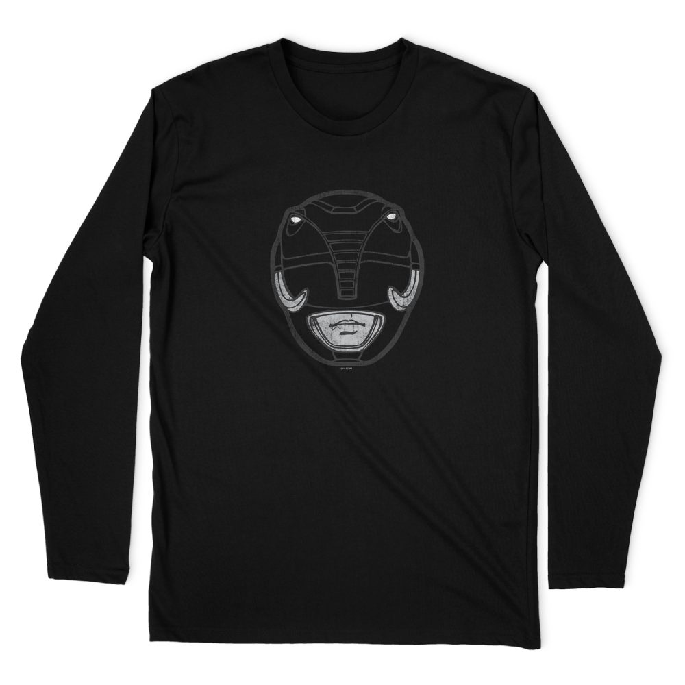 POWER RANGERS BLACK RANGER MASK LONG SLEEVE T-SHIRT