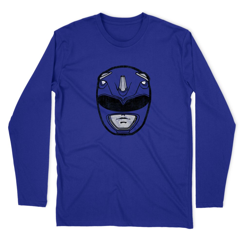 POWER RANGERS BLUE RANGER MASK LONG SLEEVE T-SHIRT