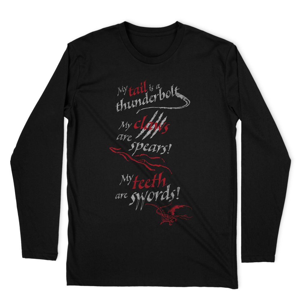 THE HOBBIT TAIL CLAWS TEETH LONG SLEEVE T-SHIRT