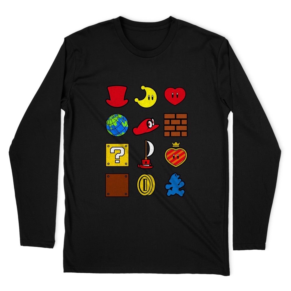 SUPER MARIO ITEM LONG SLEEVE T-SHIRT