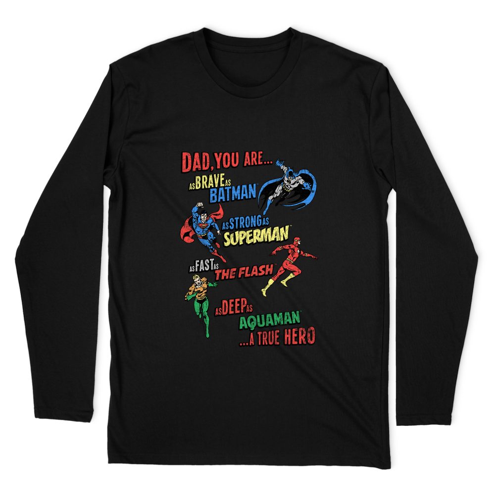 JUSTICE LEAGUE DAD HERO LONG SLEEVE T-SHIRT