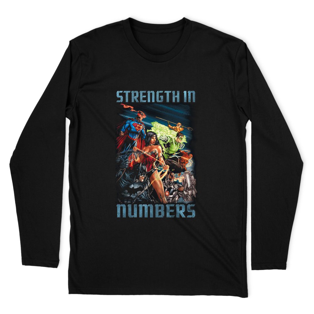 JUSTICE LEAGUE STRENGTH IN NUMBER LONG SLEEVE T-SHIRT