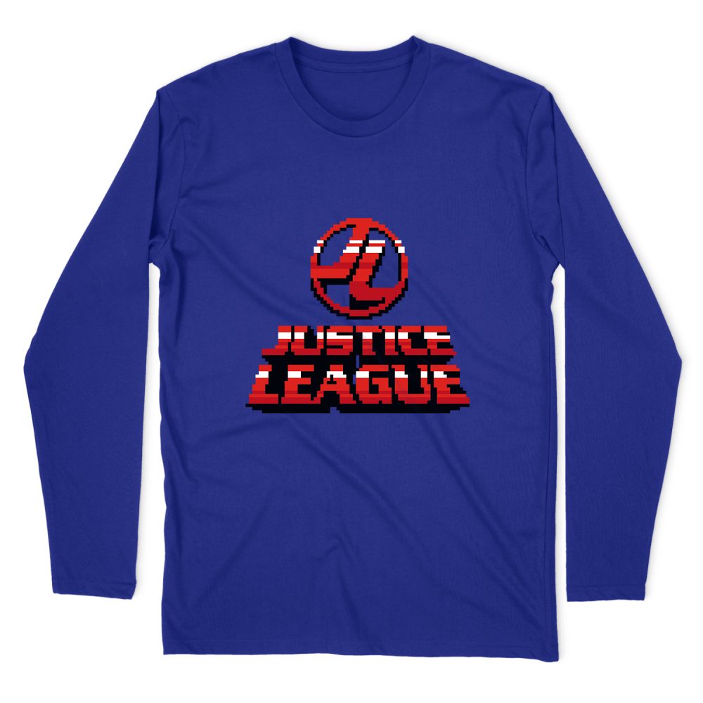 JUSTICE LEAGUE 8 BIT JLA LONG SLEEVE T-SHIRT