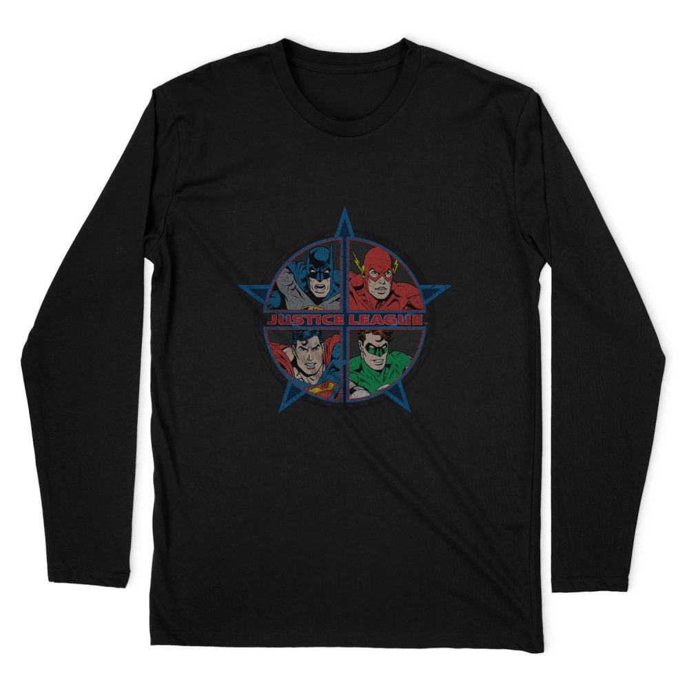 JUSTICE LEAGUE FOUR HEROES LONG SLEEVE T-SHIRT
