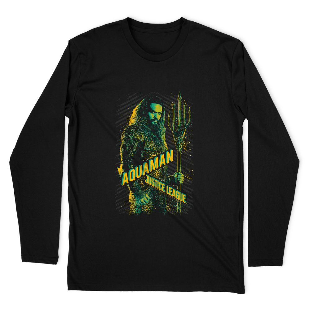 JUSTICE LEAGUE AQUAMAN LONG SLEEVE T-SHIRT