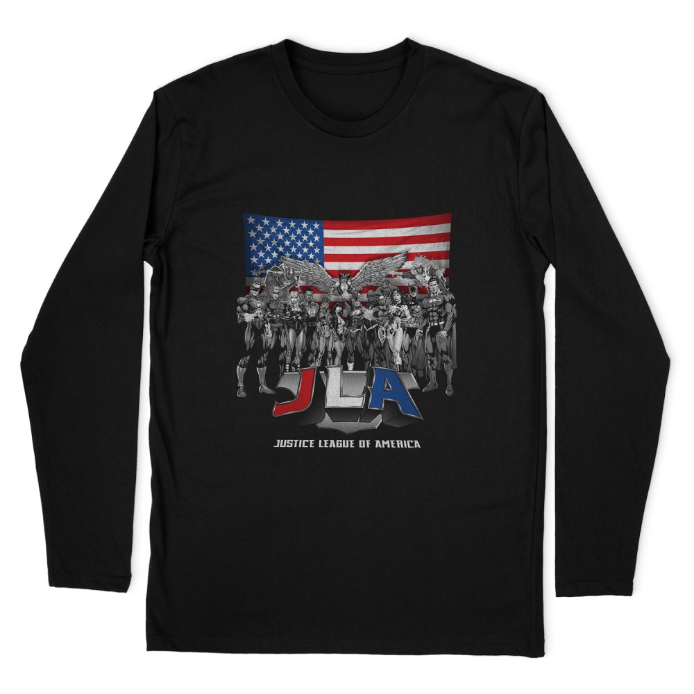 JUSTICE LEAGUE ALL AMERICAN LEAGUE LONG SLEEVE T-SHIRT