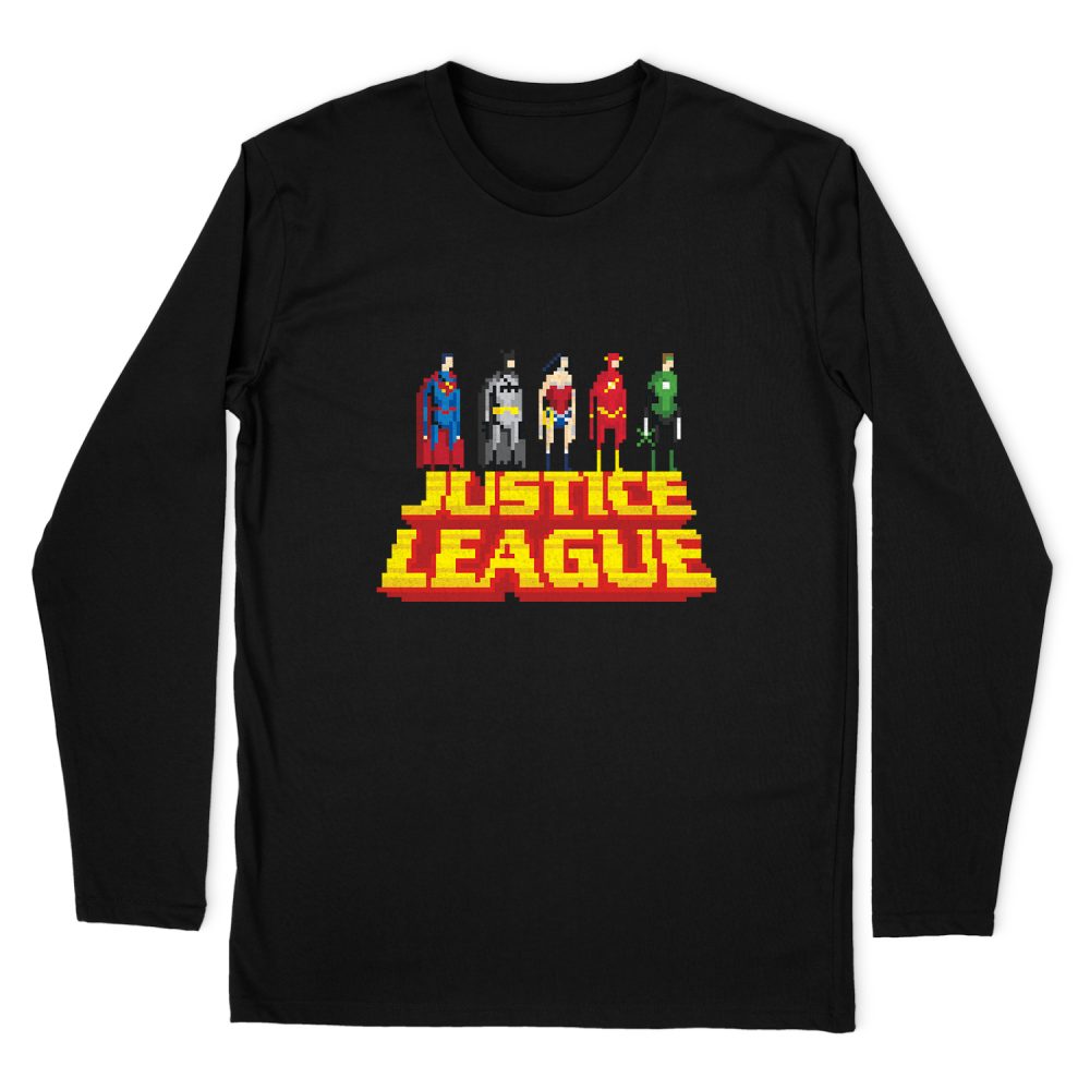 JUSTICE LEAGUE STANDING ABOVE LONG SLEEVE T-SHIRT