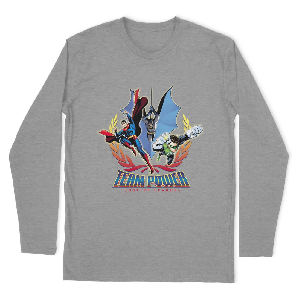 JUSTICE LEAGUE TEAM POWER LONG SLEEVE T-SHIRT