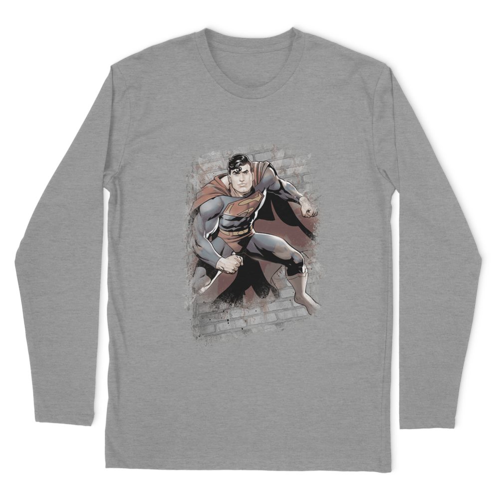 JUSTICE LEAGUE SUPERMAN BRICKS LONG SLEEVE T-SHIRT