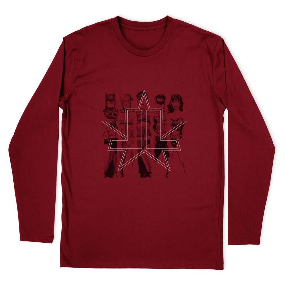 JUSTICE LEAGUE FIVE STARS LONG SLEEVE T-SHIRT