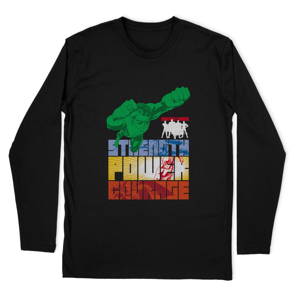 JUSTICE LEAGUE HEROIC QUALITIES LONG SLEEVE T-SHIRT