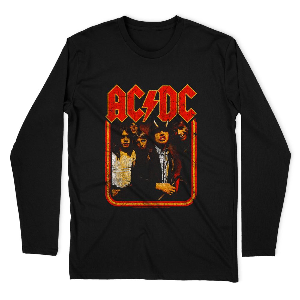 AC DC GROUP DISTRESSED LONG SLEEVE T-SHIRT