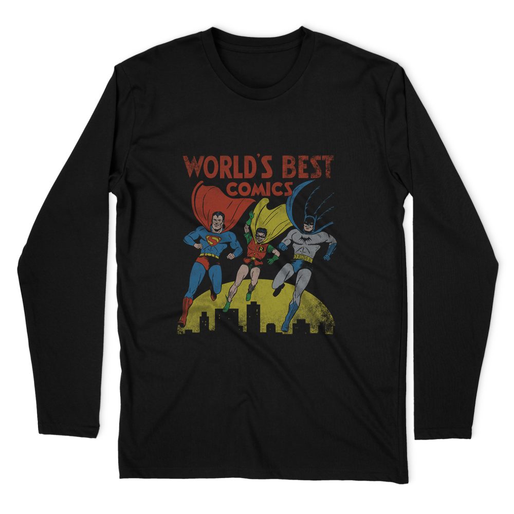 JUSTICE LEAGUE WORLDS BEST LONG SLEEVE T-SHIRT