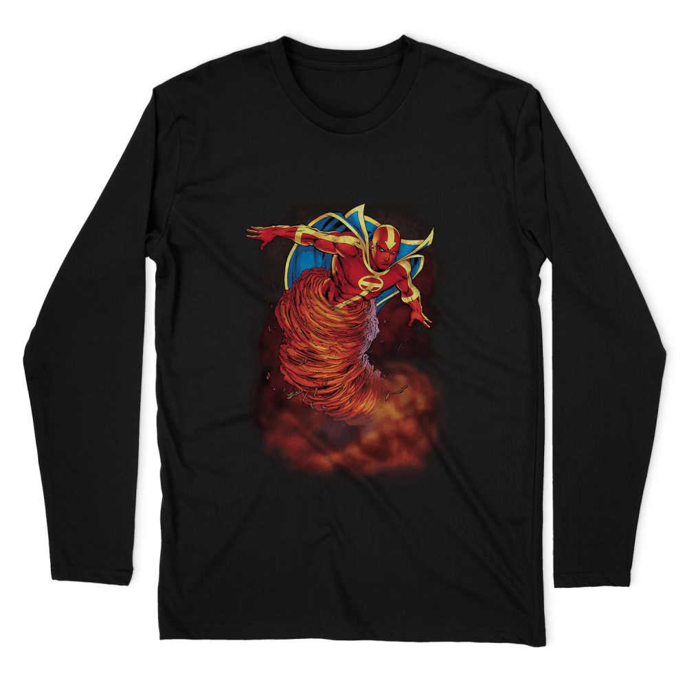 JUSTICE LEAGUE TORNADO CLOUD LONG SLEEVE T-SHIRT