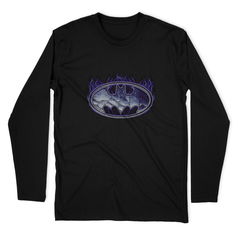 BATMAN CRACKED SHIELD LONG SLEEVE T-SHIRT