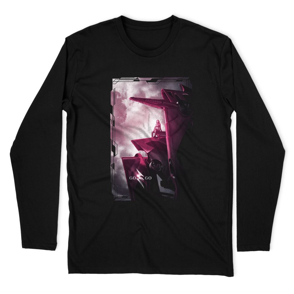 POWER RANGERS PINK ZORD POSTER LONG SLEEVE T-SHIRT