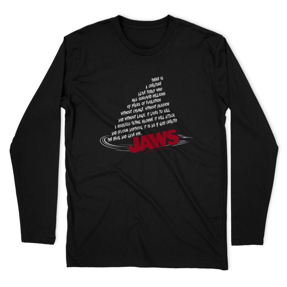 JAWS DORSAL TEXT LONG SLEEVE T-SHIRT