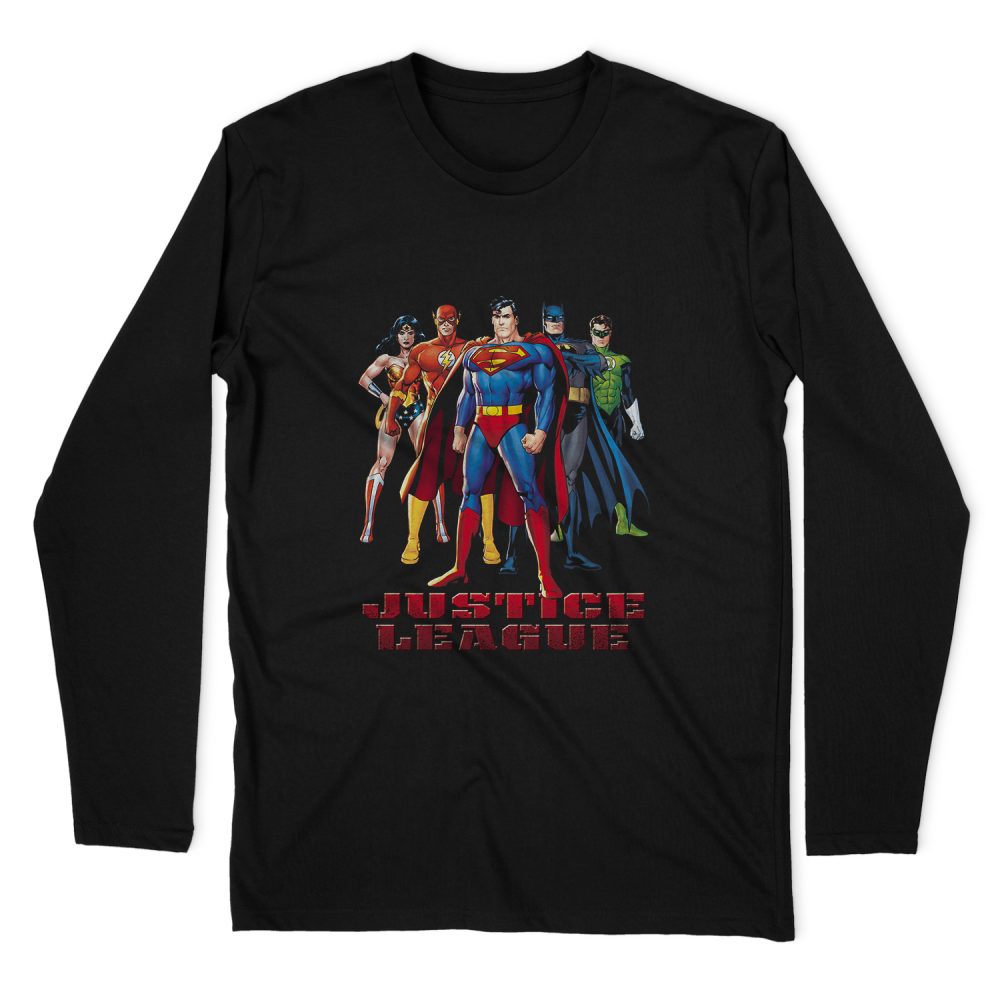 JUSTICE LEAGUE IN LEAGUE LONG SLEEVE T-SHIRT