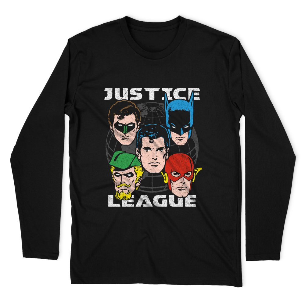 JUSTICE LEAGUE HEAD OF STATES LONG SLEEVE T-SHIRT