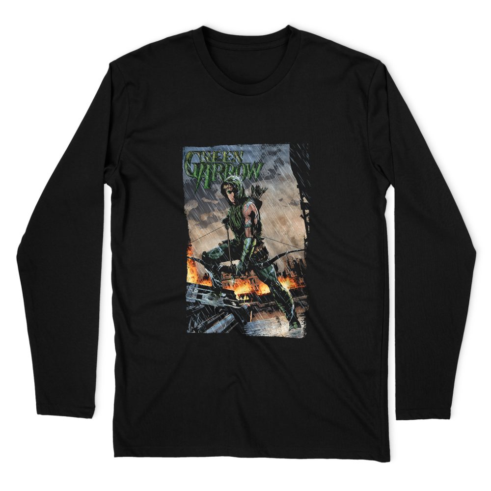 JUSTICE LEAGUE FIRE AND RAIN LONG SLEEVE T-SHIRT