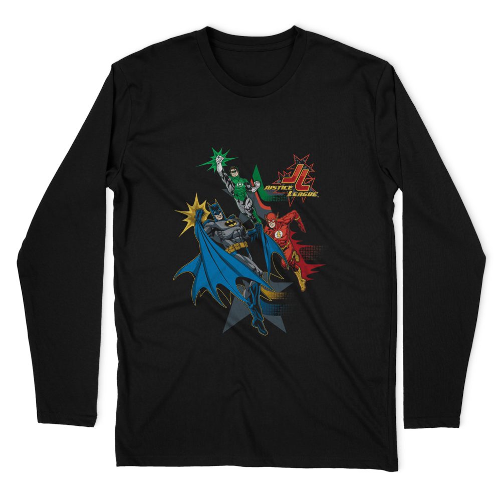 JUSTICE LEAGUE ACTION STARS LONG SLEEVE T-SHIRT