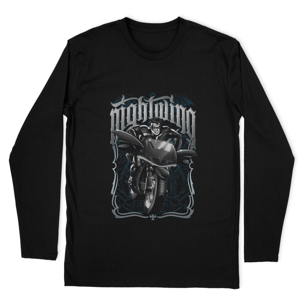 BATMAN NIGHTWING BIKER LONG SLEEVE T-SHIRT