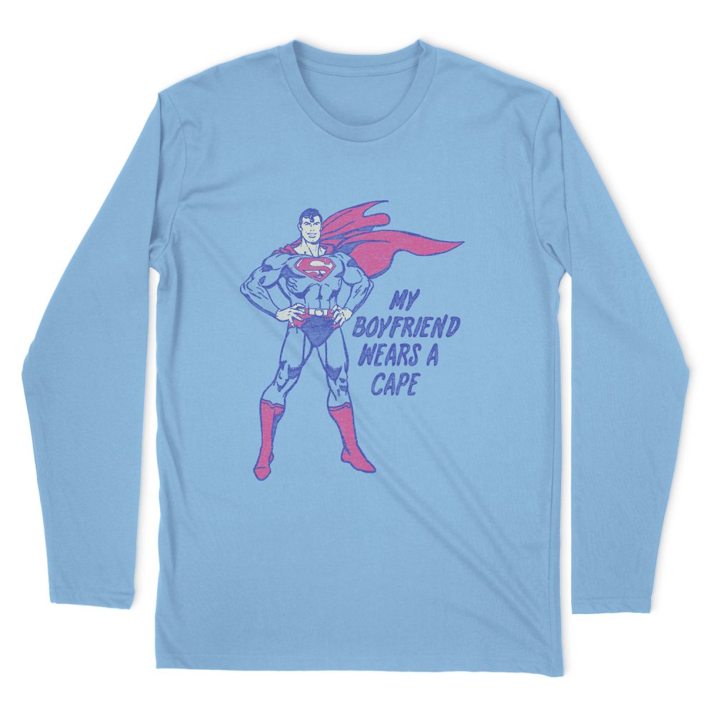 DC COMICS WEARS A CAPE LONG SLEEVE T-SHIRT