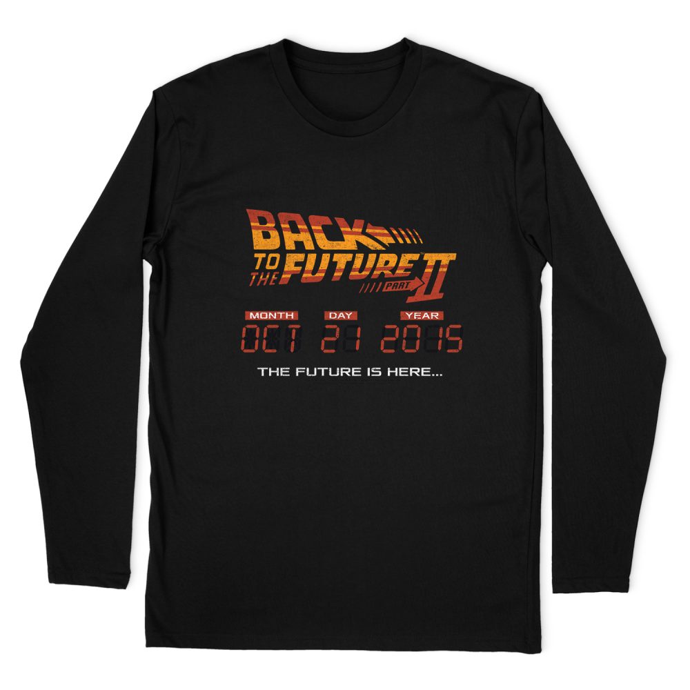 BACK TO THE FUTURE II FUTURE IS HERE LONG SLEEVE T-SHIRT