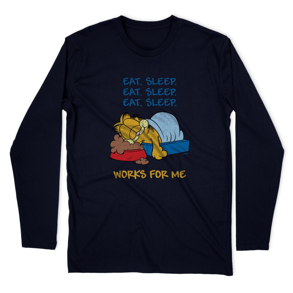 GARFIELD WORKS FOR ME LONG SLEEVE T-SHIRT