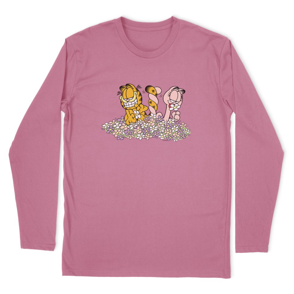 GARFIELD CHICKS DIG FLOWERS LONG SLEEVE T-SHIRT