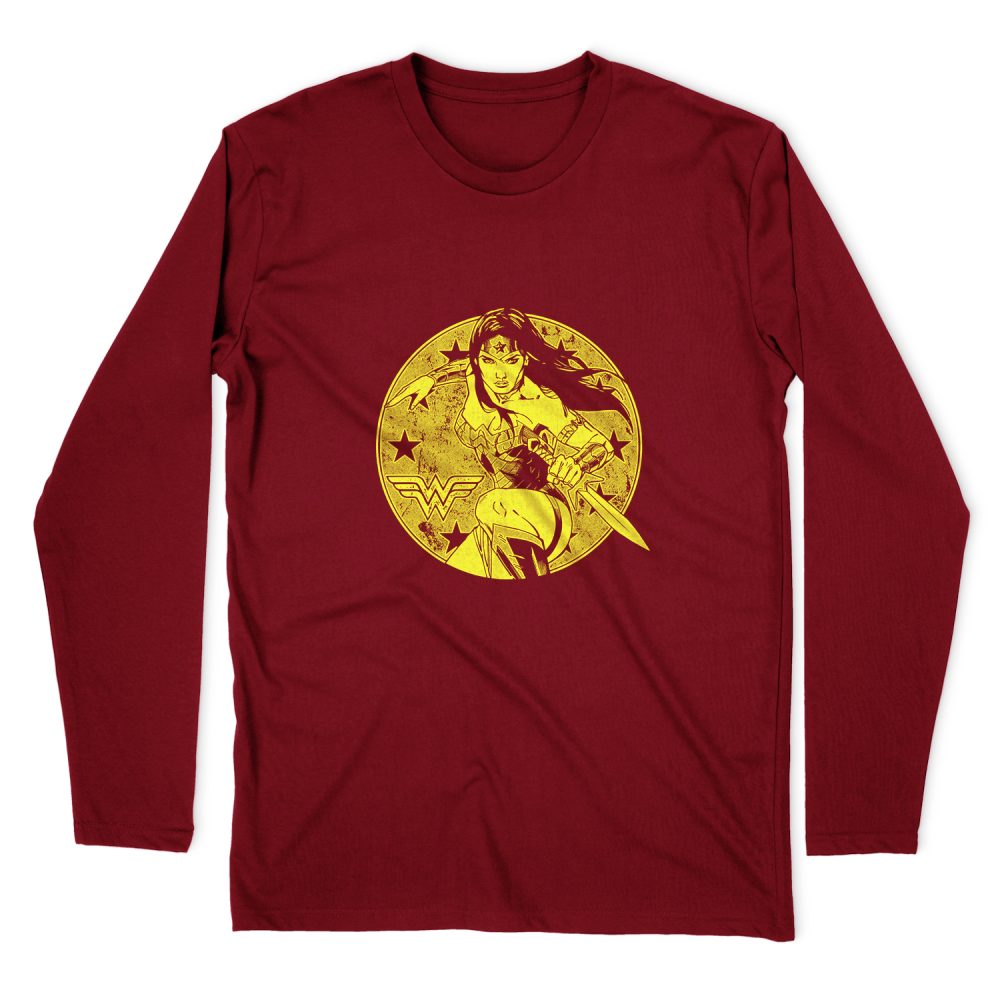 WONDER WOMAN DISTRESSED LONG SLEEVE T-SHIRT