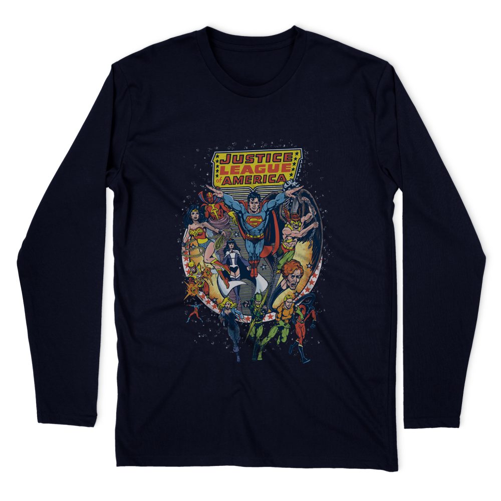 JUSTICE LEAGUE STAR GROUP LONG SLEEVE T-SHIRT