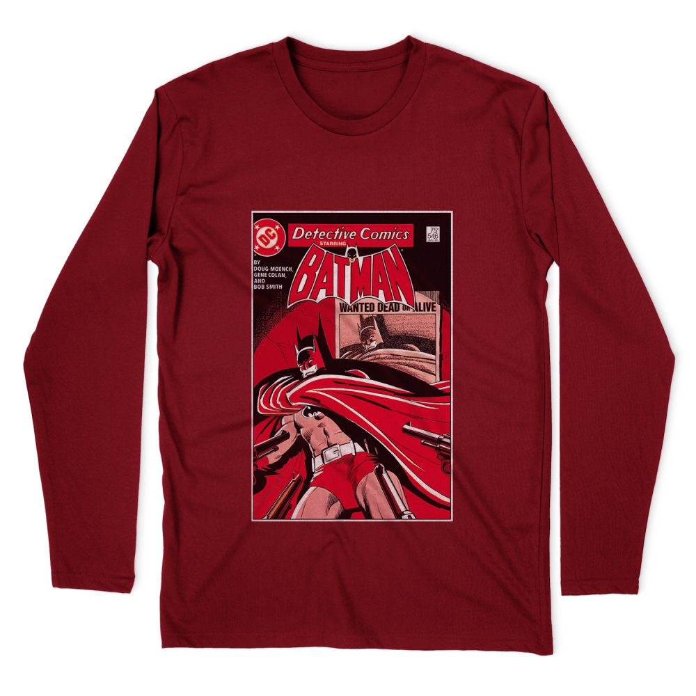DC COMICS WANTED BAT LONG SLEEVE T-SHIRT