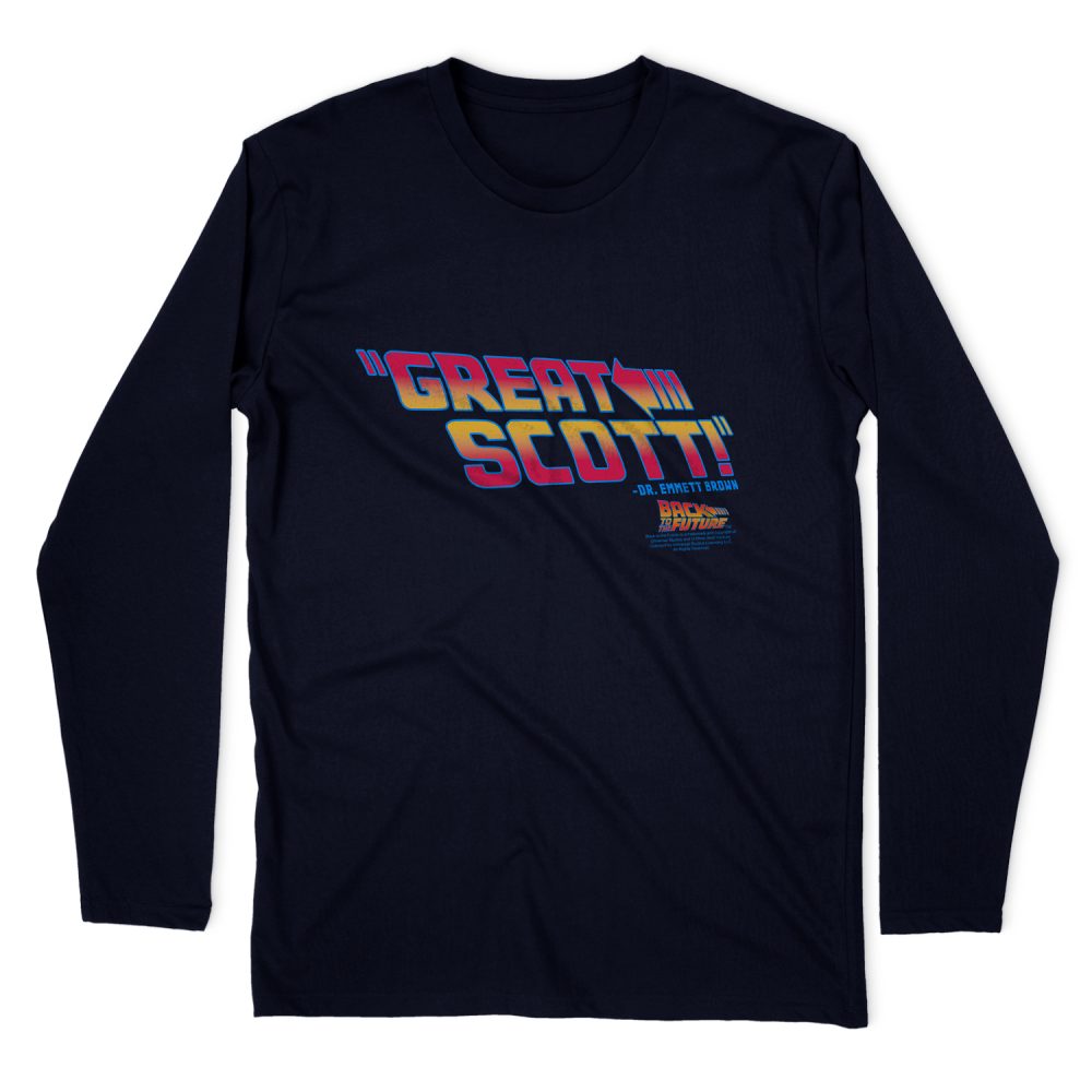 BACK TO THE FUTURE GREAT SCOTT LONG SLEEVE T-SHIRT