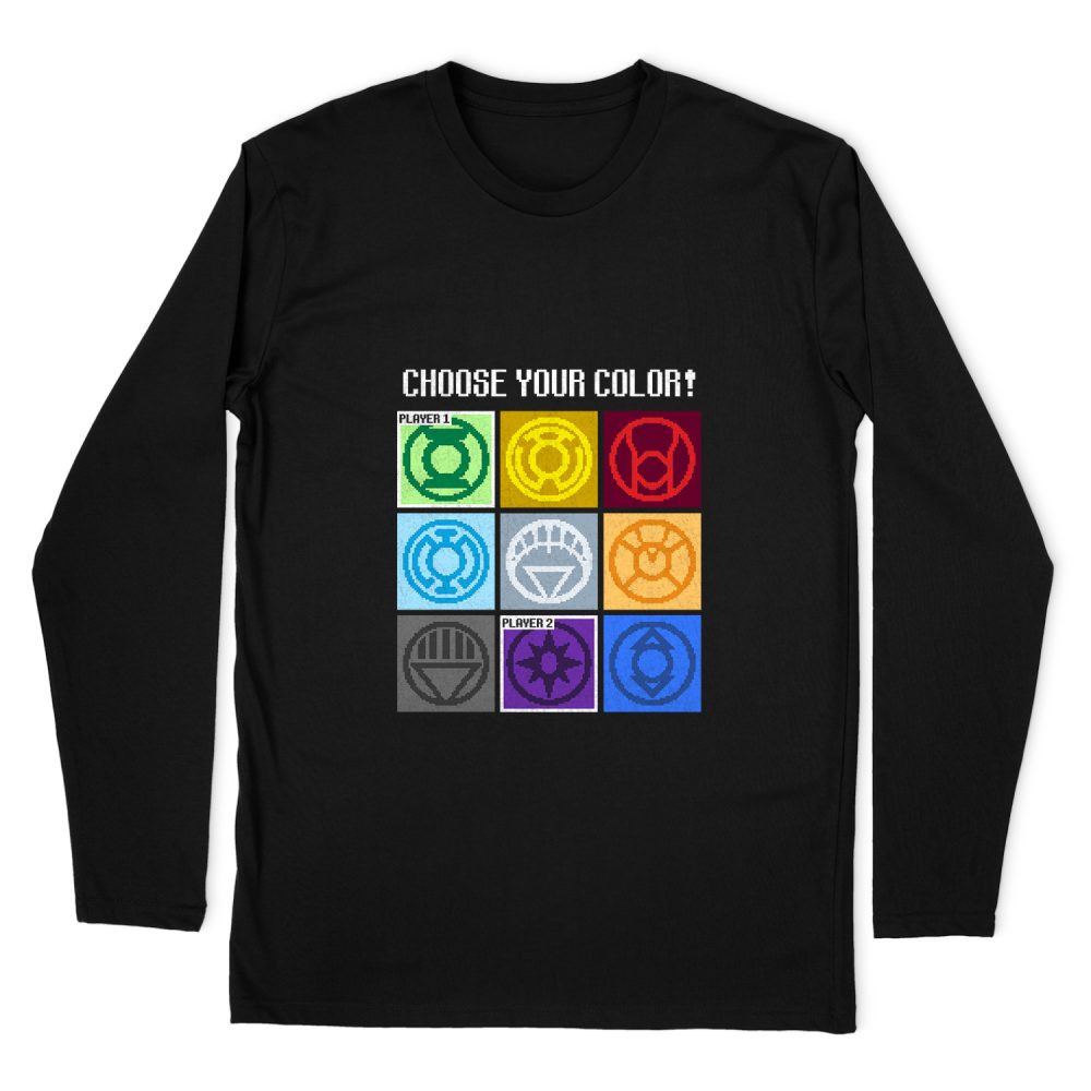 DC COMICS CHOOSE YOUR COLOR LONG SLEEVE T-SHIRT