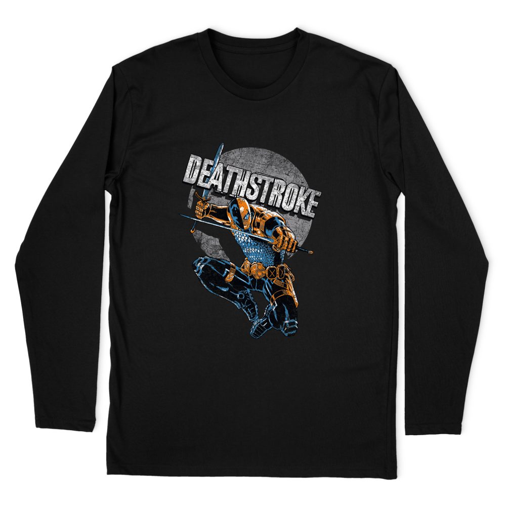 JUSTICE LEAGUE DEATHSTROKE RETRO LONG SLEEVE T-SHIRT