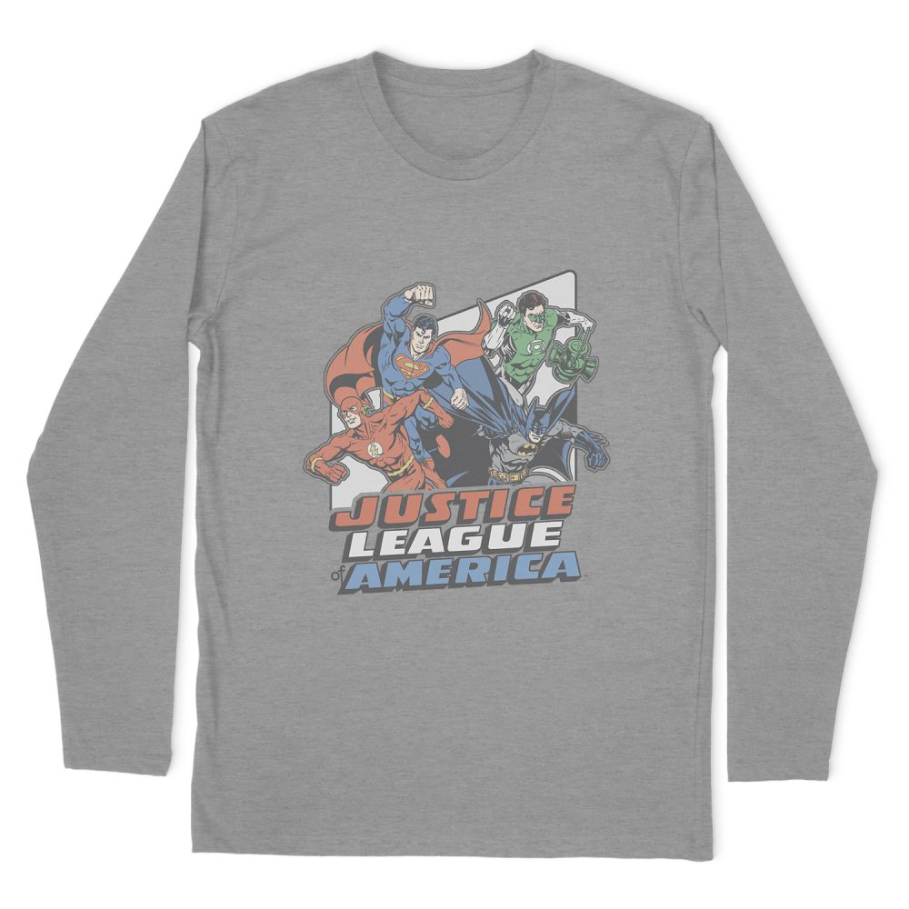 JUSTICE LEAGUE FOUR AGAINST CRIME LONG SLEEVE T-SHIRT