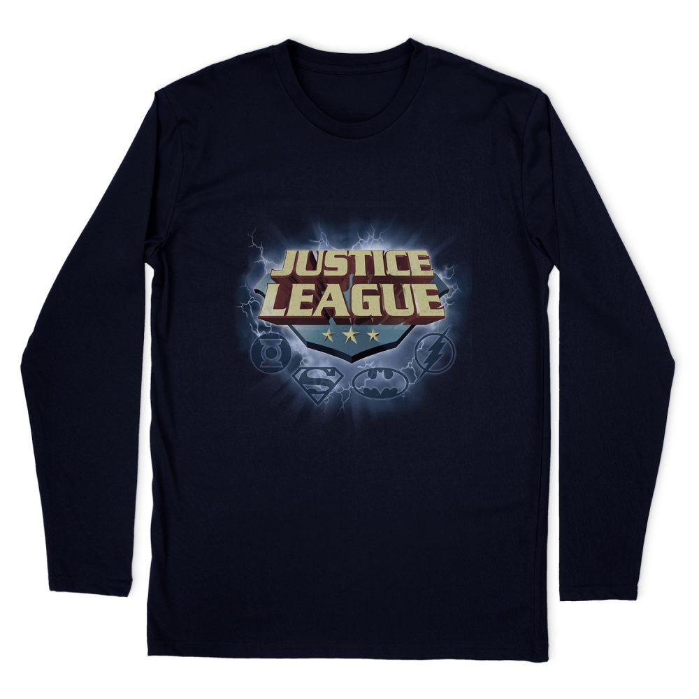 JUSTICE LEAGUE STORM LOGO   LONG SLEEVE T-SHIRT