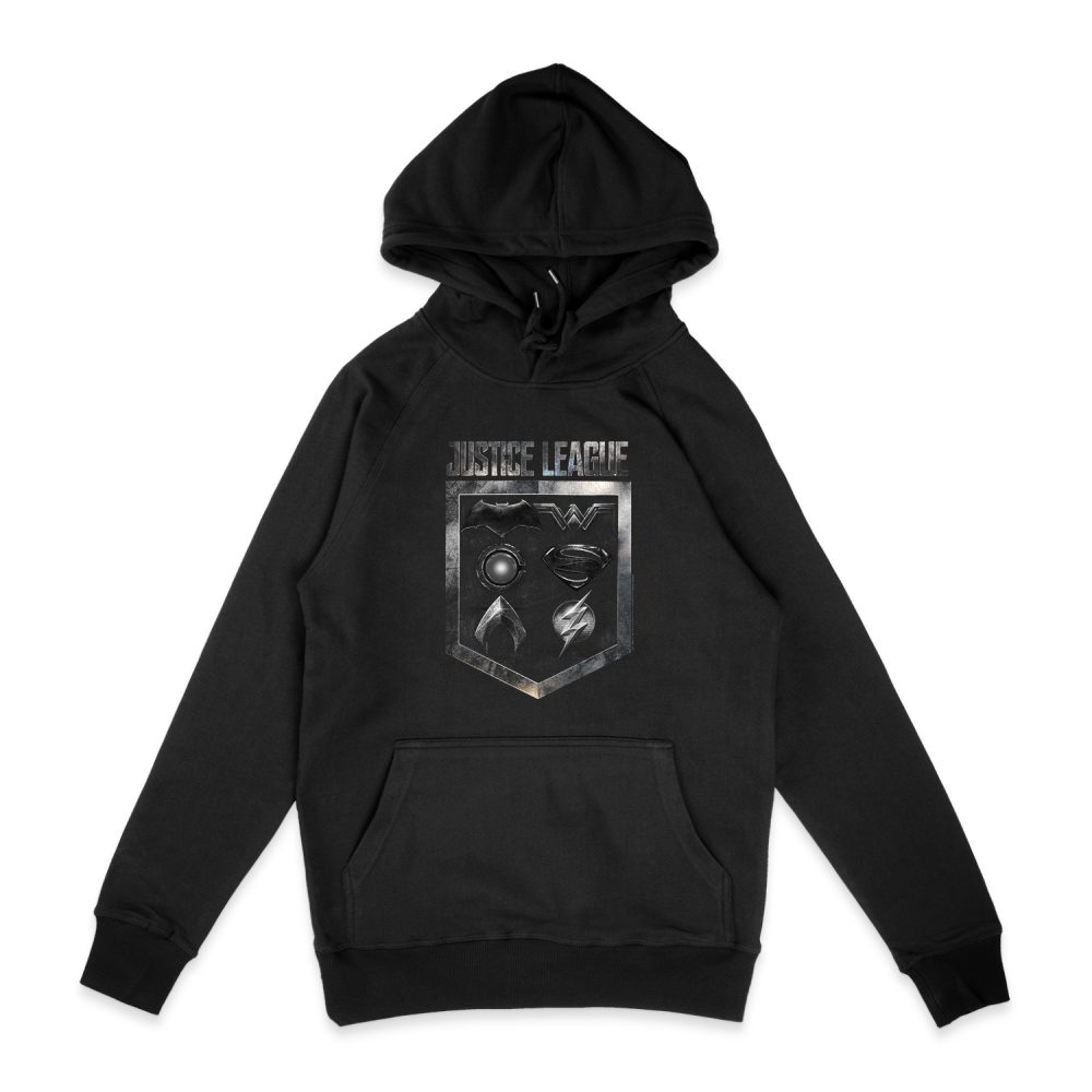 JUSTICE LEAGUE SHIELD OF EMBLEMS  HOODIE