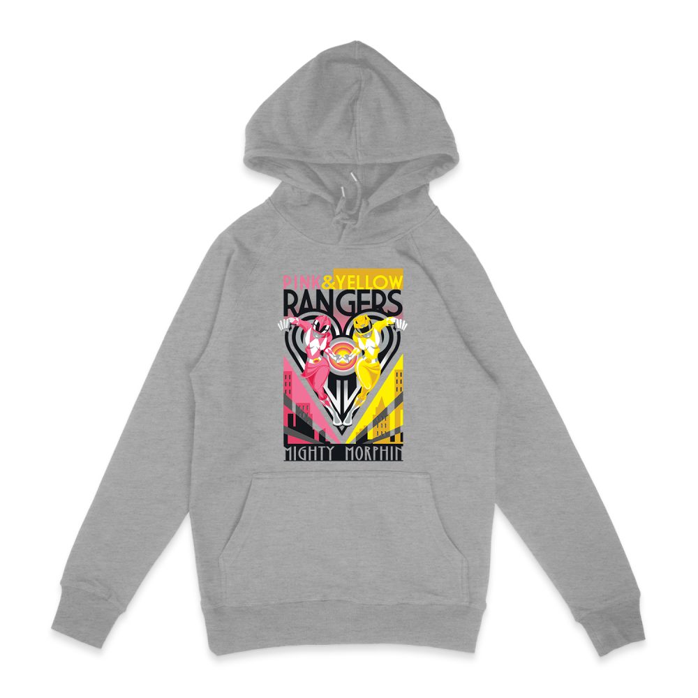 MIGHTY MORPHIN POWER RANGERS PINK & YELLOW DECO HOODIE
