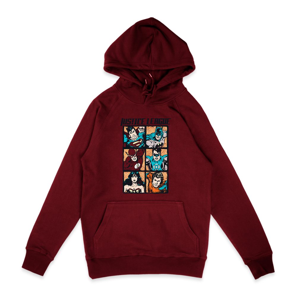 JUSTICE LEAGUE ROUGH PANELS HOODIE
