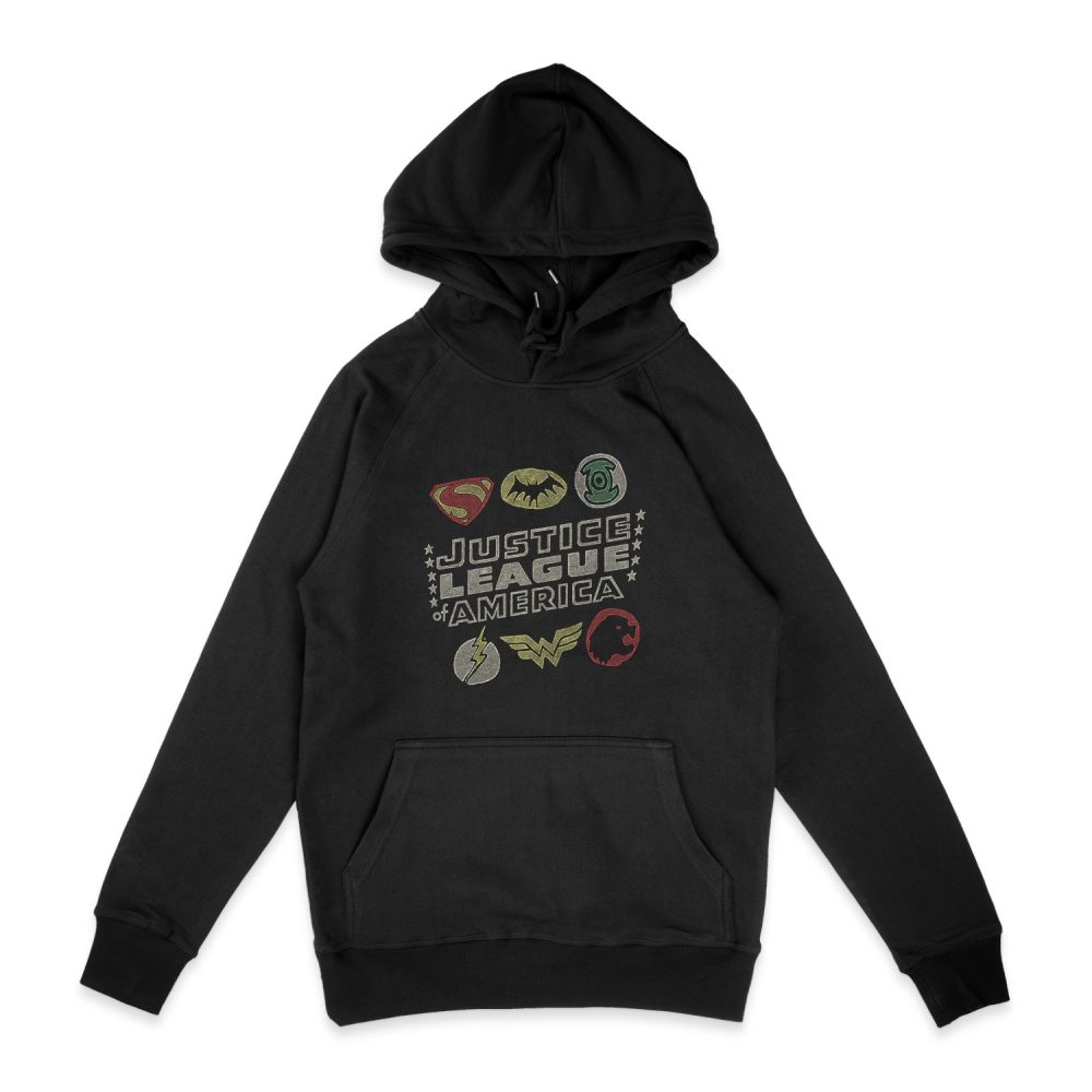 JUSTICE LEAGUE SYMBOLS HOODIE