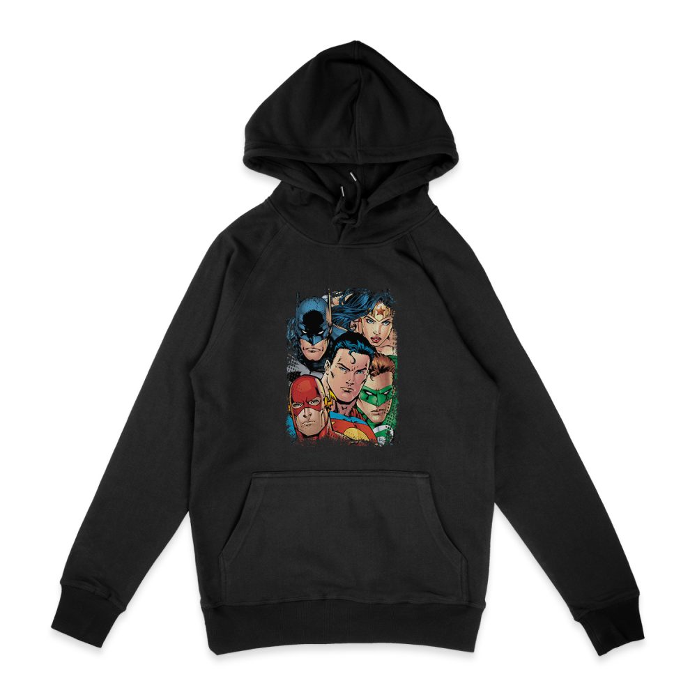 JUSTICE LEAGUE UP CLOSE AND PERSONAL HOODIE