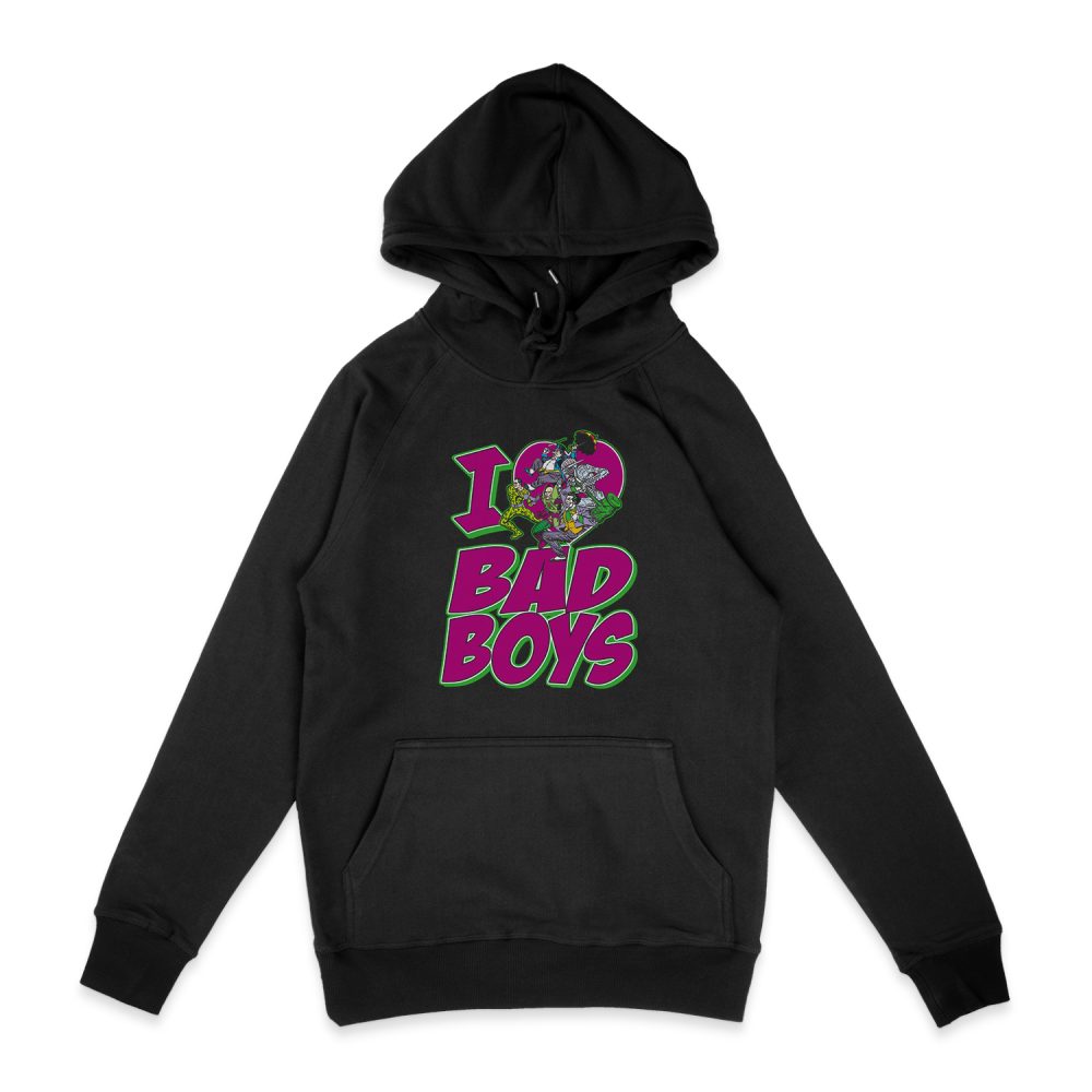 DC COMICS I HEART BAD BOYS HOODIE