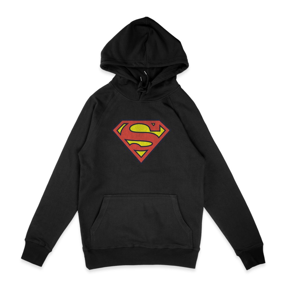 DC COMICS RETRO SUPES LOGO DISTRESSED HOODIE