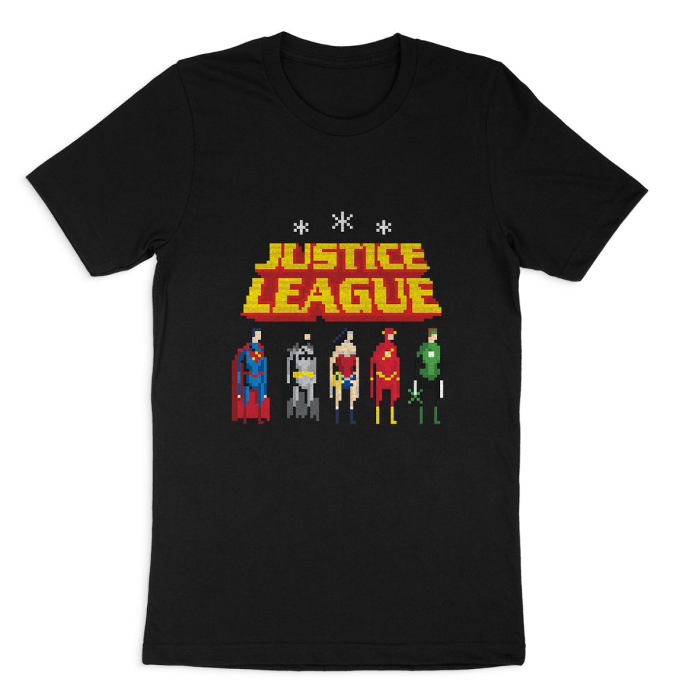 JUSTICE LEAGUE STANDING BELOW SHORT SLEEVE T-SHIRT