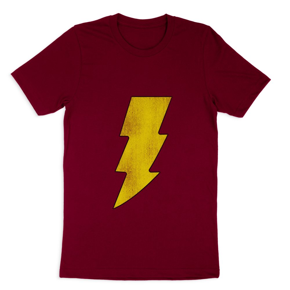 DC COMICS SHAZAM LOGO DISTRESSED SHORT SLEEVE T-SHIRT
