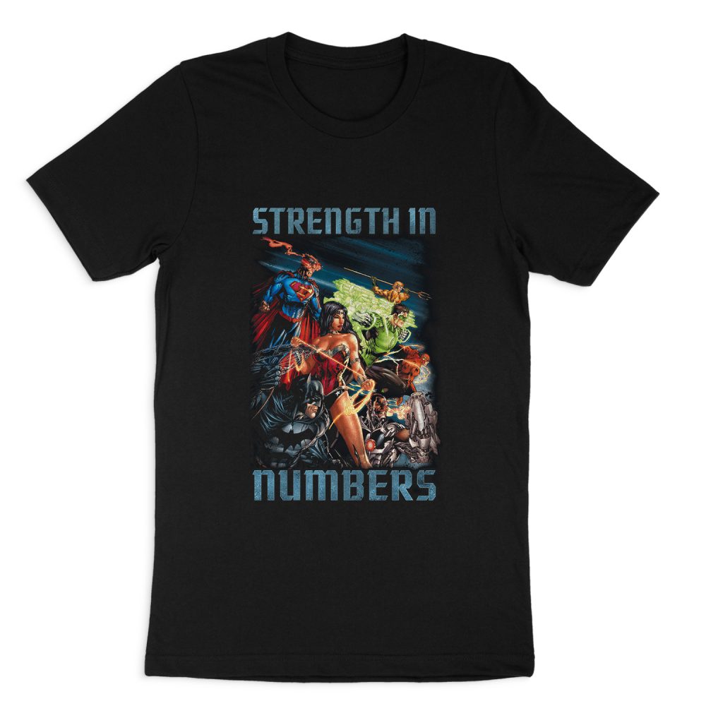 JUSTICE LEAGUE STRENGTH IN NUMBER SHORT SLEEVE T-SHIRT